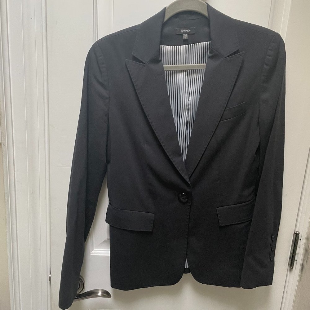 Teenflo black suit jacket stripes